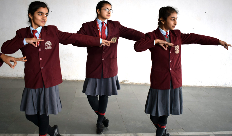 Students participating in a classical dancing session at St. Anthony's School Hisar